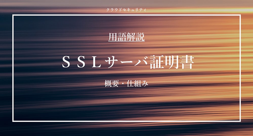 ＳＳＬサーバ証明書｜セキュリティ用語解説